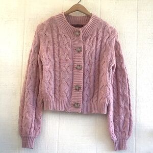 Reformation Annie cable knit cardigan sweater